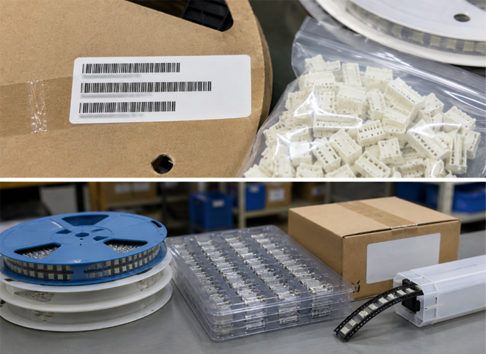 连接器标签上的Lot No.、数量和包装单位怎么读？
